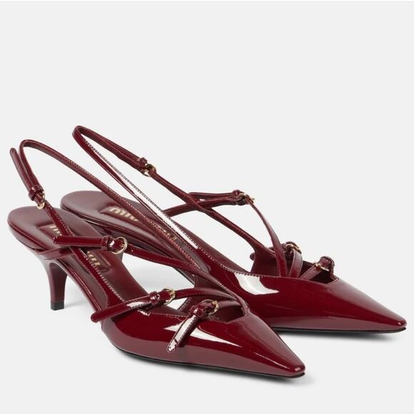 Miu Miu Patent leather slingbacks with buckles Heels EU40 - Picture 1 of 8